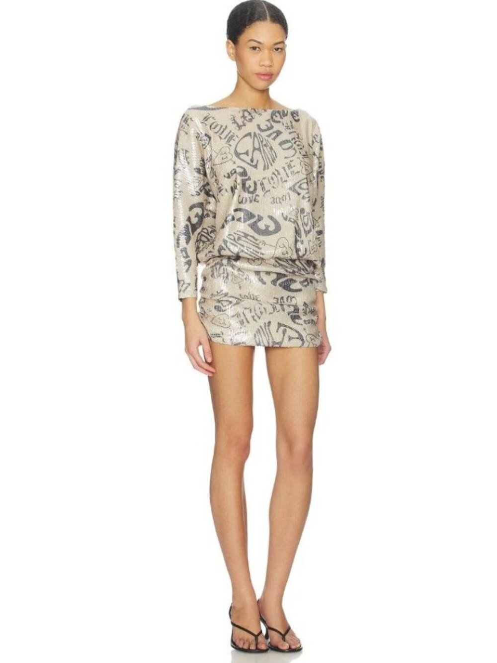Revolve Juliet Johnstone Sequin Disco Sequin Mini Dress Lined Size S New